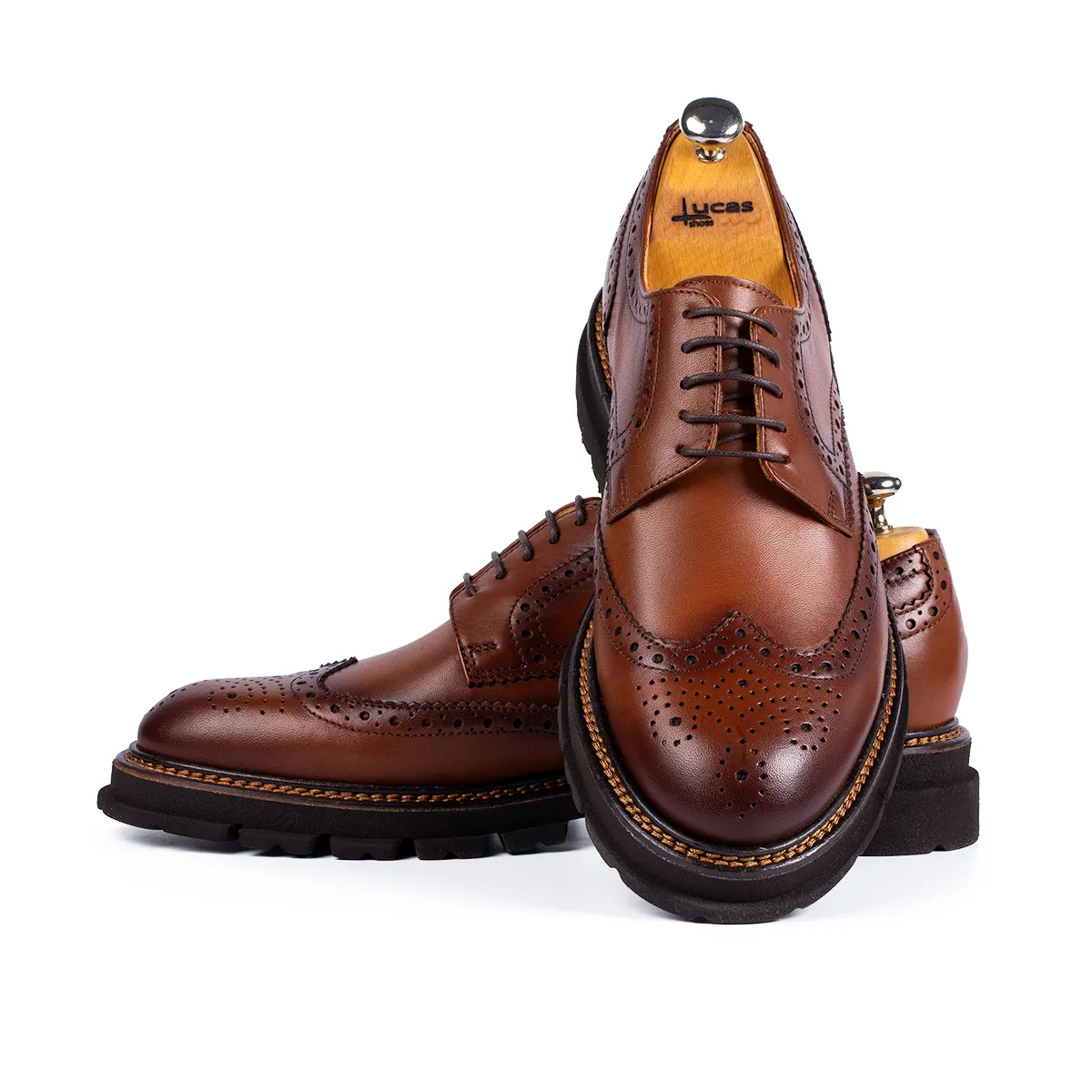 Lucas Shoes Elegant 550 pantofi oxford coniac piele