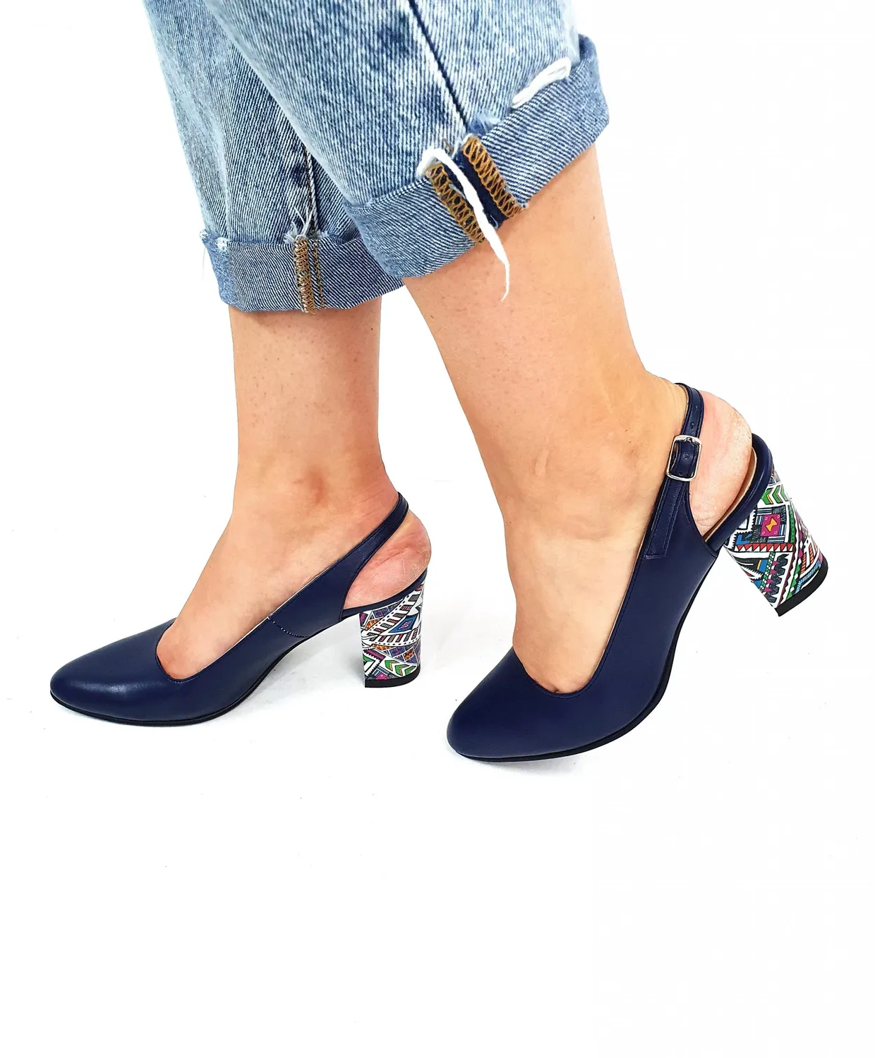 Catinca Shoes V7 BTMT sandale dama albastre piele naturala