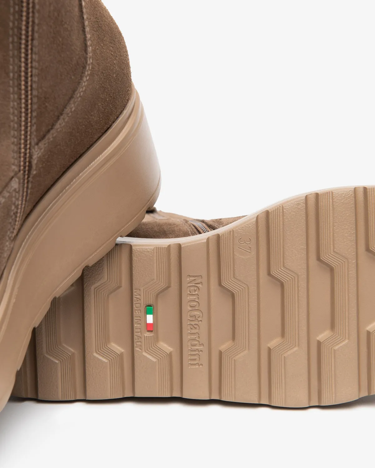 NeroGiardini ghete dama piele intoarsa platforma 55 mm