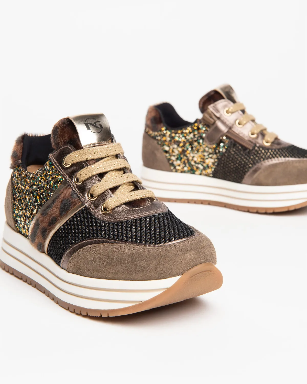 NeroGiardini sneakers piele intoarsa fete cu fermoar