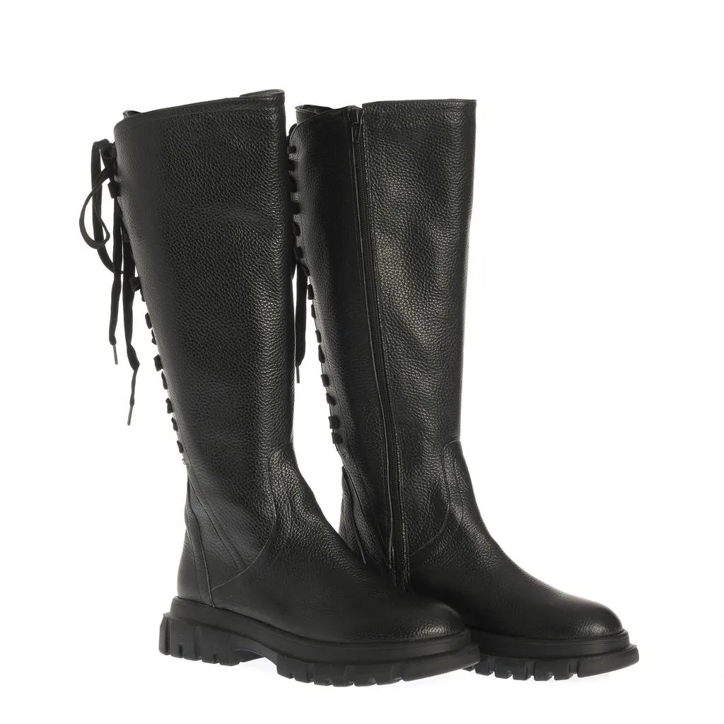 Ana Urbana Shoes Nicoleta cizme negre piele texturata