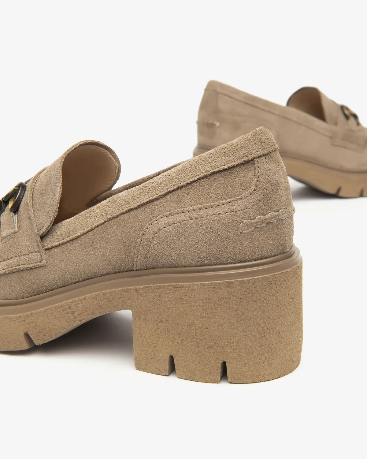Mocasini NeroGiardini piele intoarsa dama toc 6 cm catarama