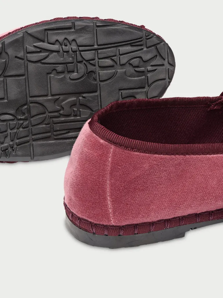 Flagelus Pierre Burgundy balerini velur roz-burgundy