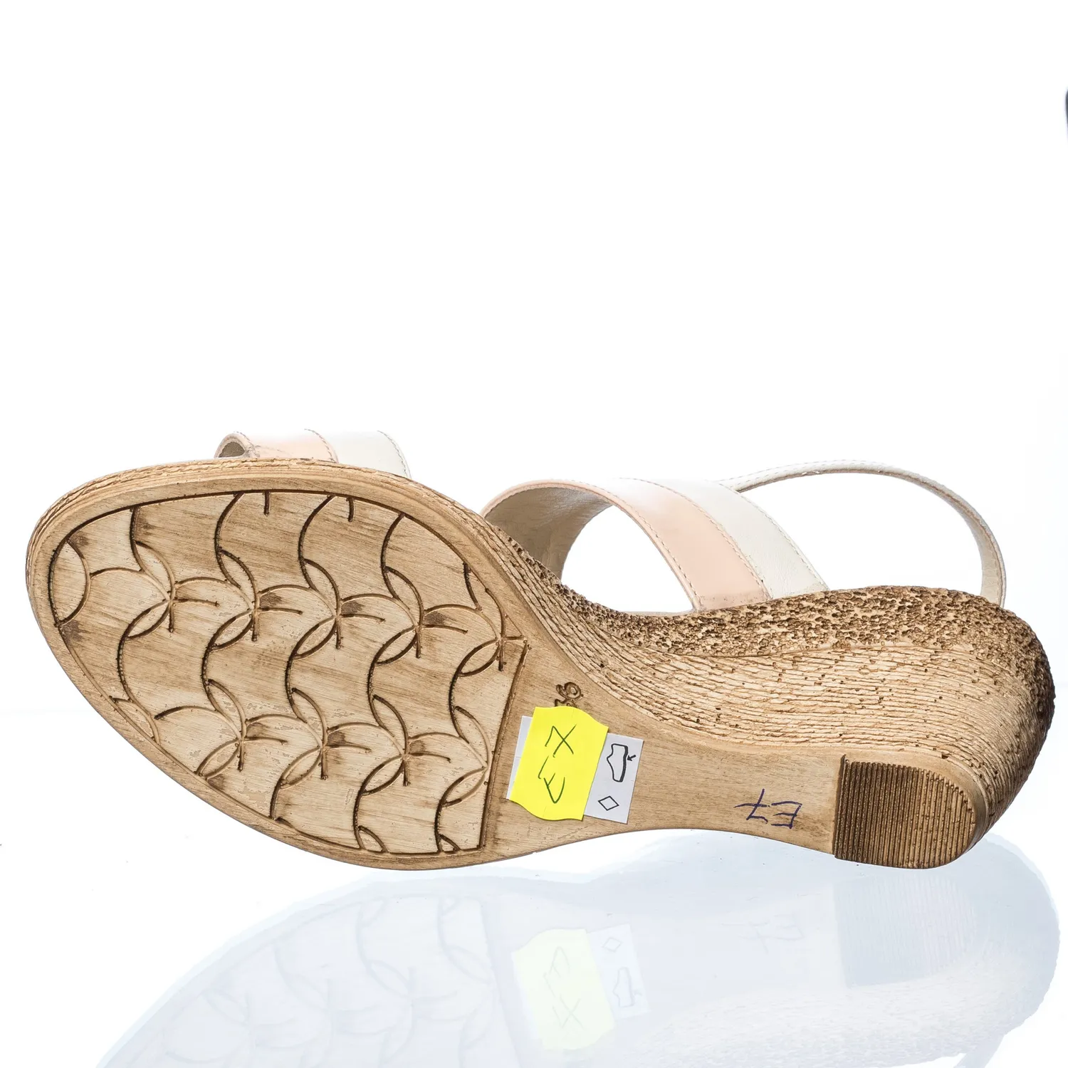 Catinca Shoes E7 ALN sandale dama piele alb nude