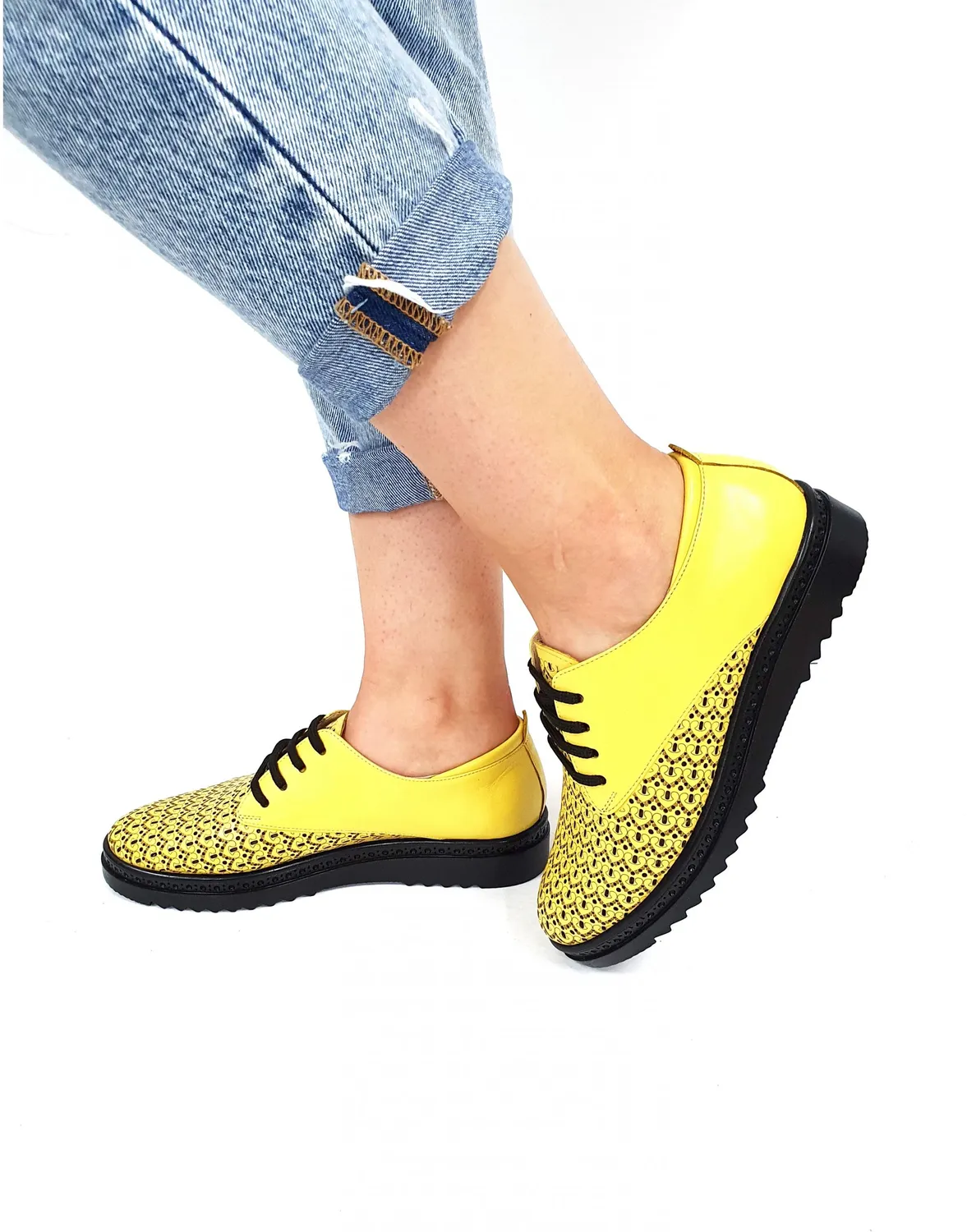 Catinca Shoes XP5 G pantofi dama piele naturala galben