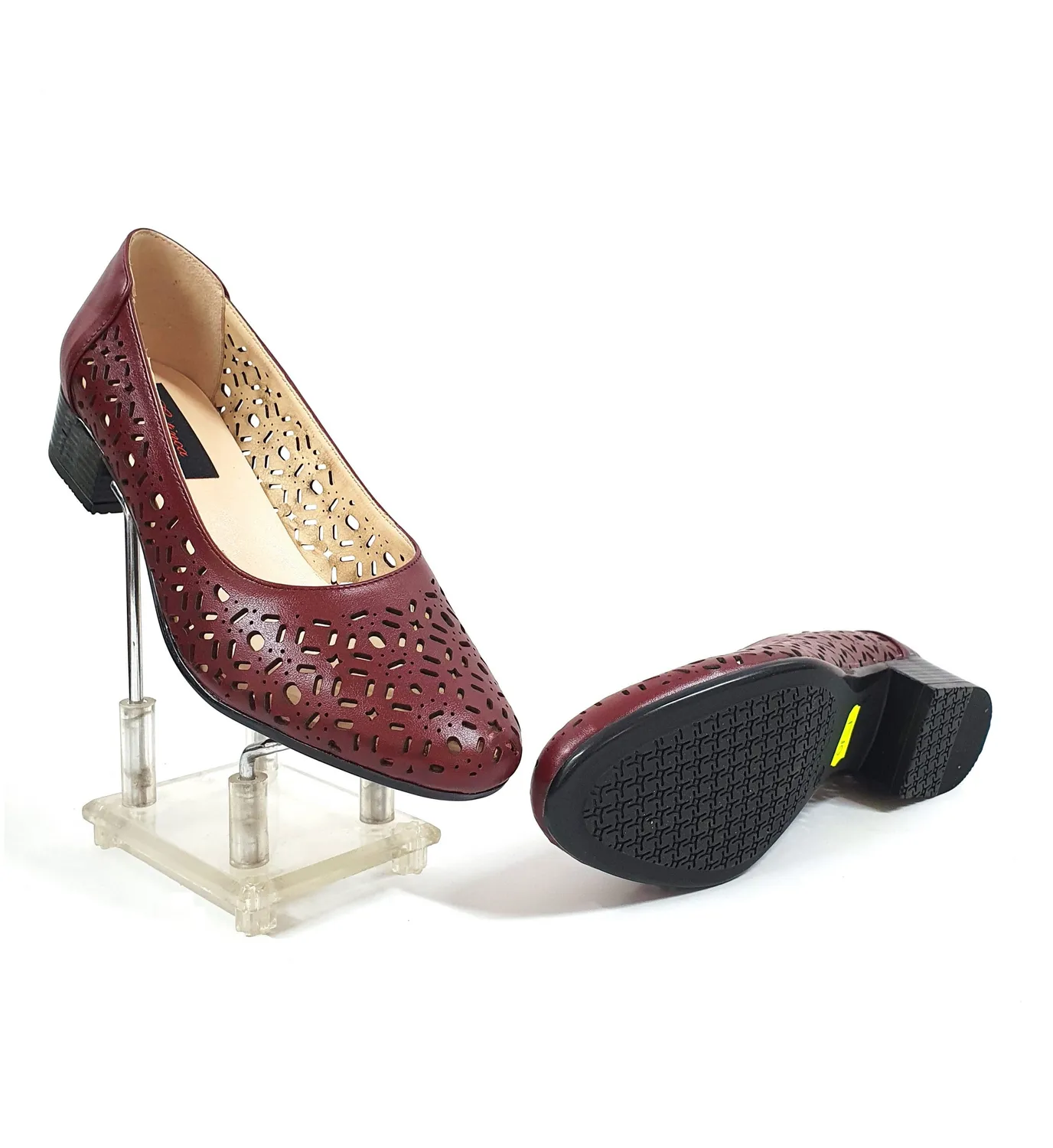 Catinca Shoes T10 BO pantofi dama bordo perforati piele