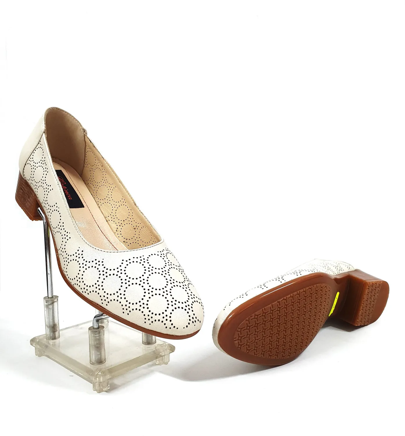 Catinca Shoes T9 BJ pantofi dama piele bej perforati