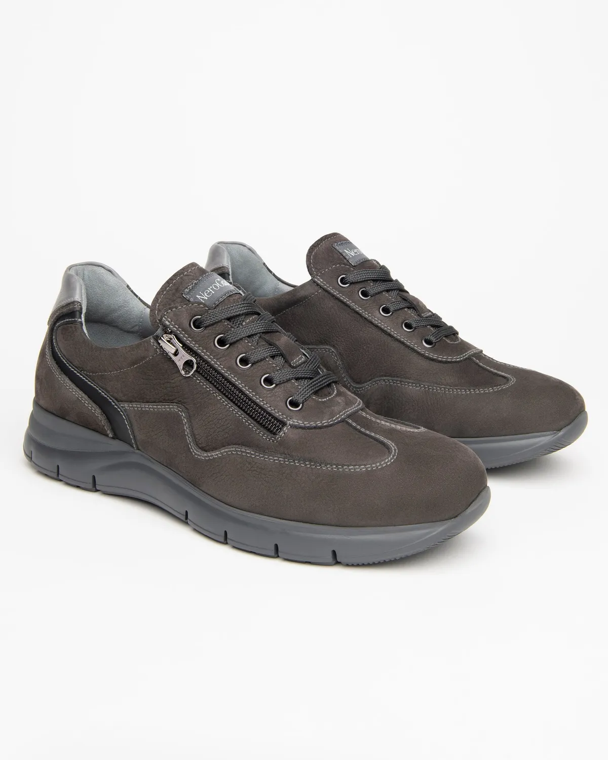 NeroGiardini sneakers piele barbati cu fermoar nabuk
