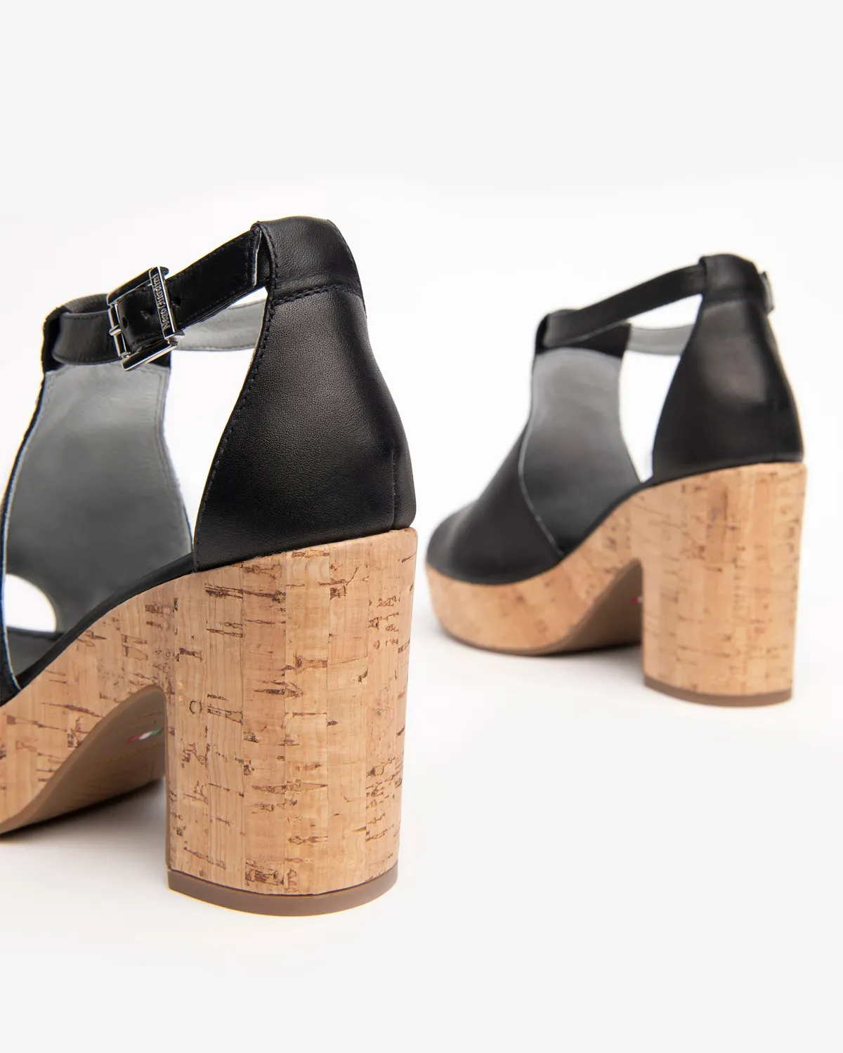 NeroGiardini sandale piele toc patrat pluta 9cm
