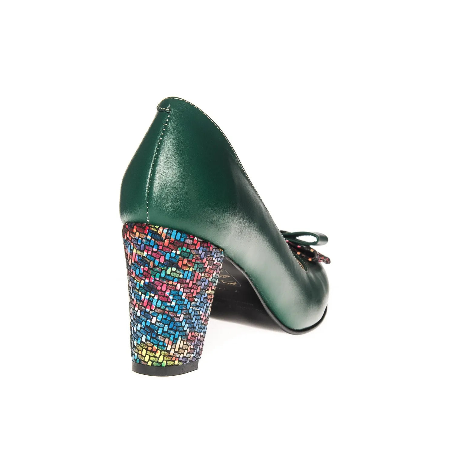 Catinca Shoes R5 VMA pantofi piele naturala verde asimetric