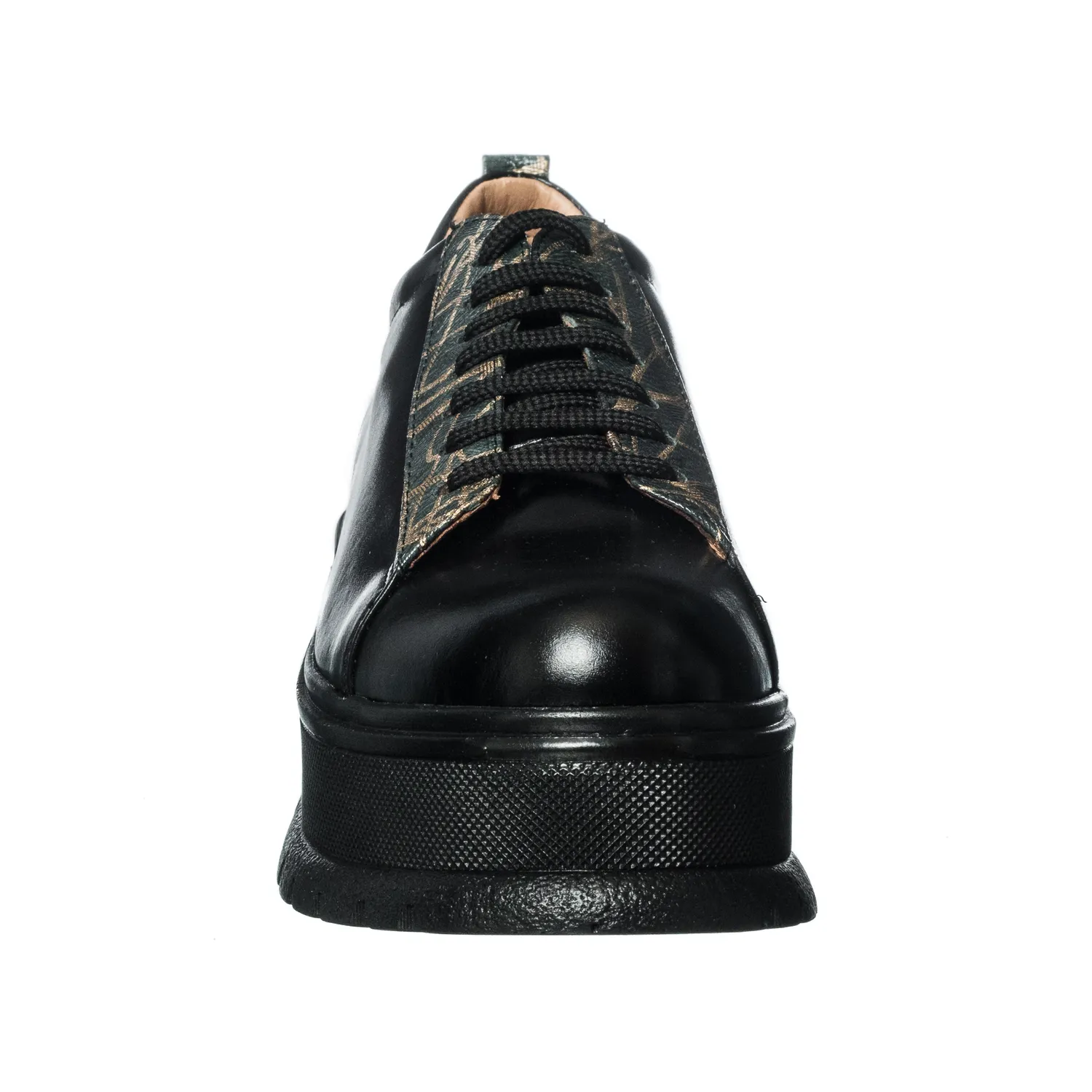 Catinca Shoes X3 pantofi dama negru fir auriu piele naturala