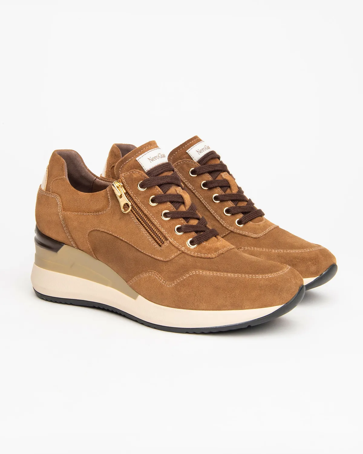 Sneakers piele intoarsa NeroGiardini platforma 7cm