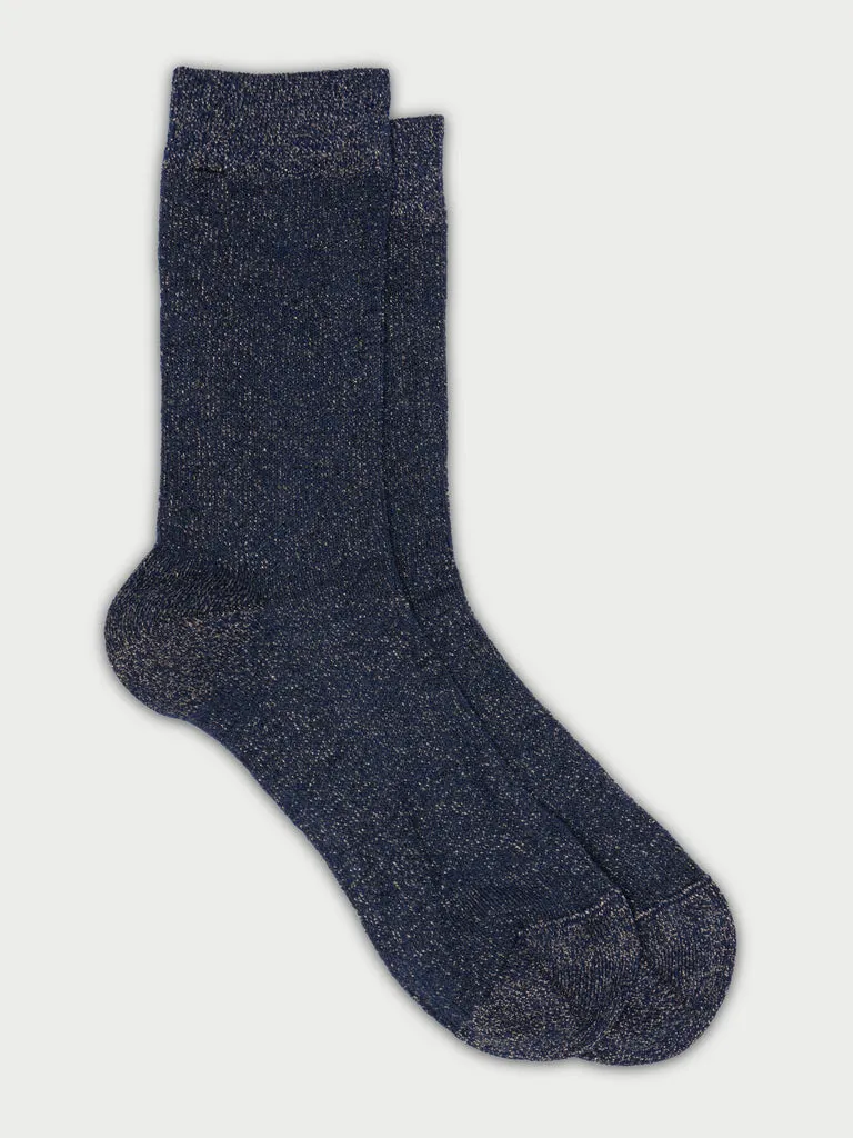 Flagelus Royal Romance Navy sosete bleumarin cu sclipici