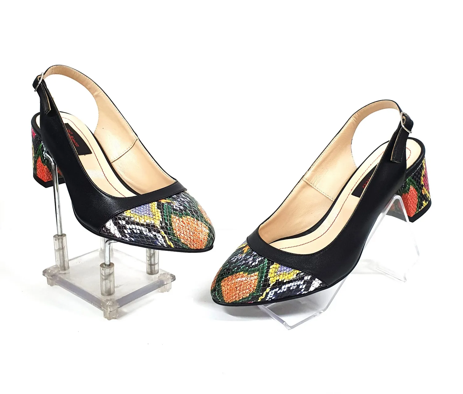 Catinca Shoes A55 NSR sandale dama piele negru rosu