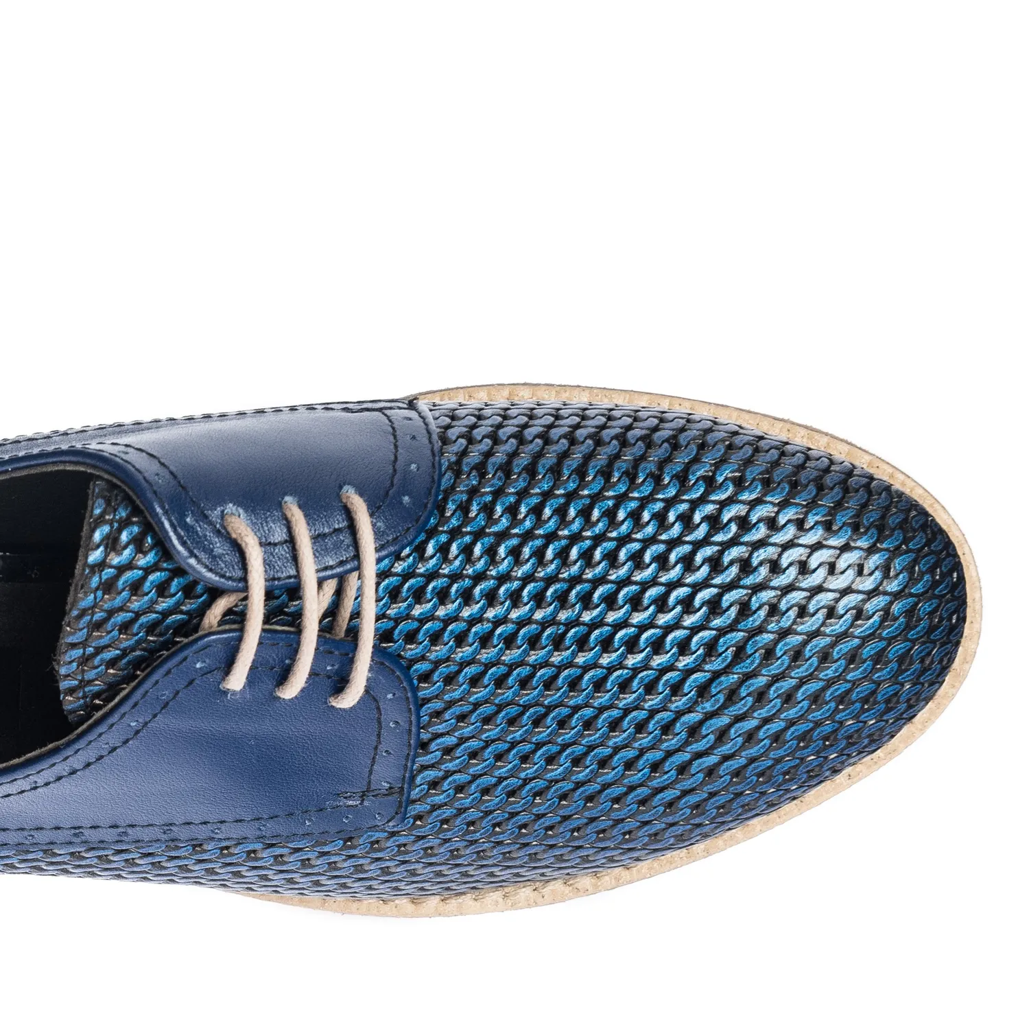 Catinca Shoes G10 AI pantofi dama piele albastru impletit