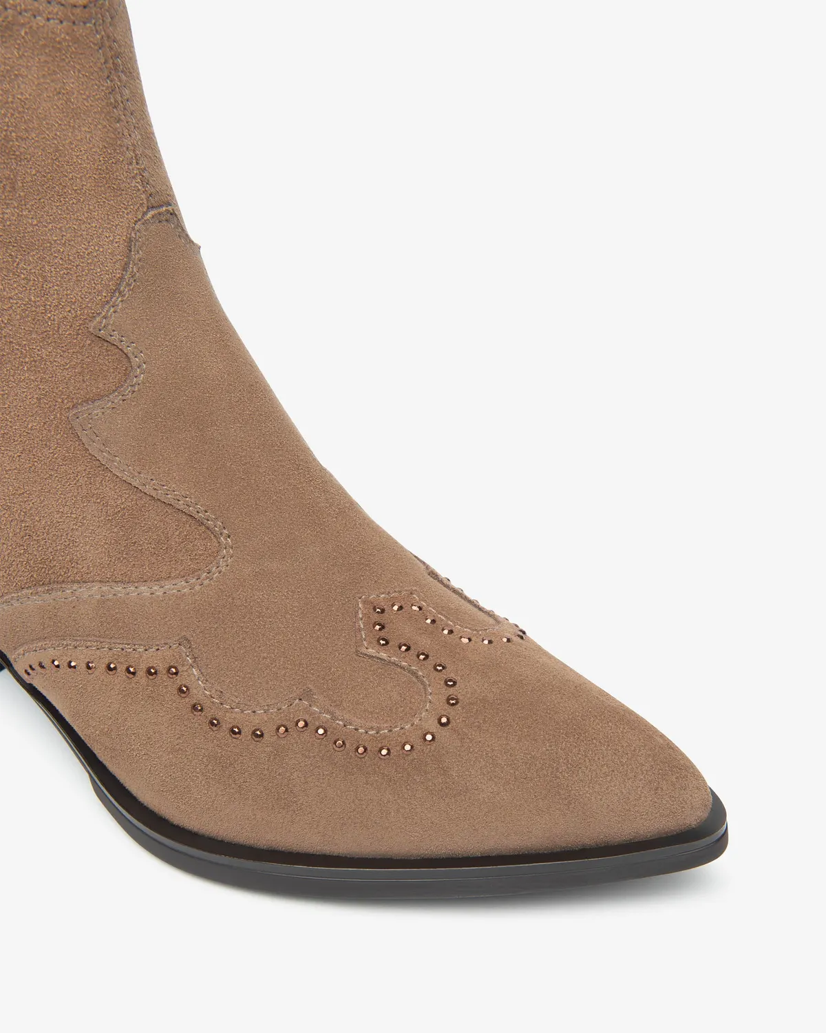 NeroGiardini botine dama western piele intoarsa toc 5 cm