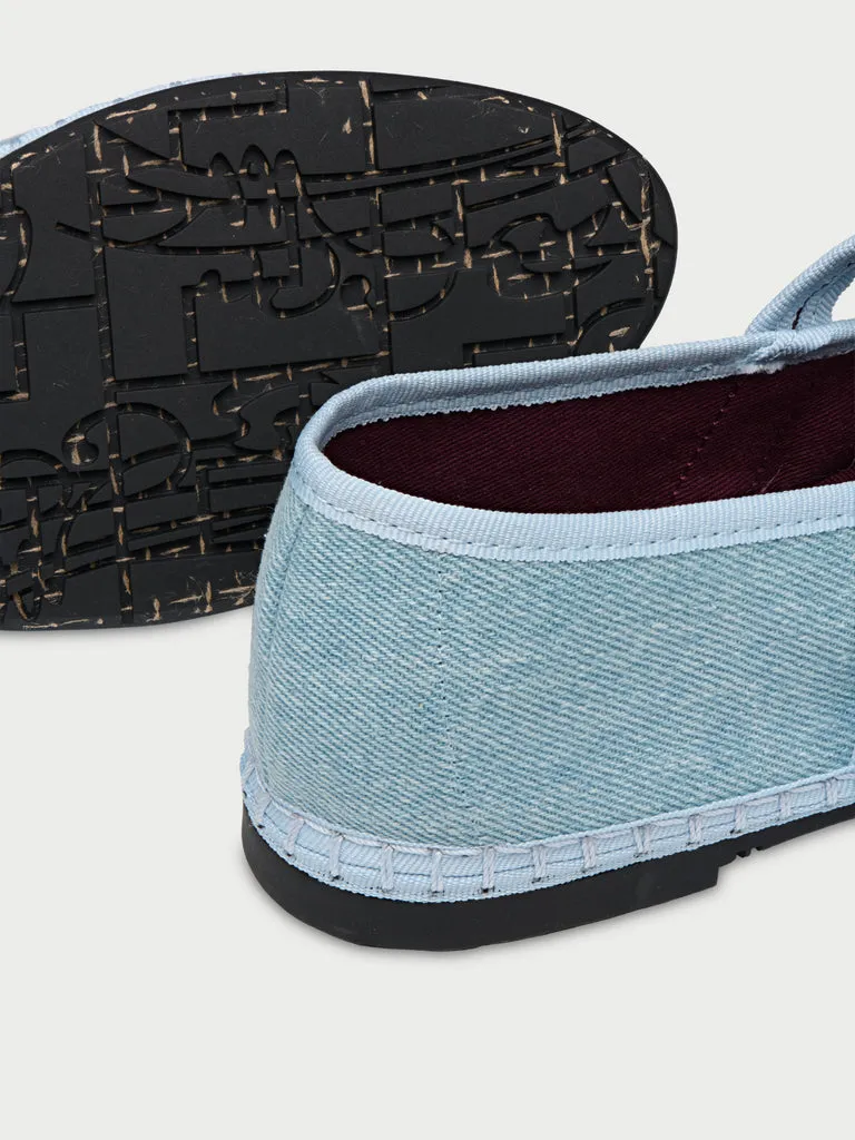 Flagelus Pierre Light Denim Blue balerini denim albastru deschis