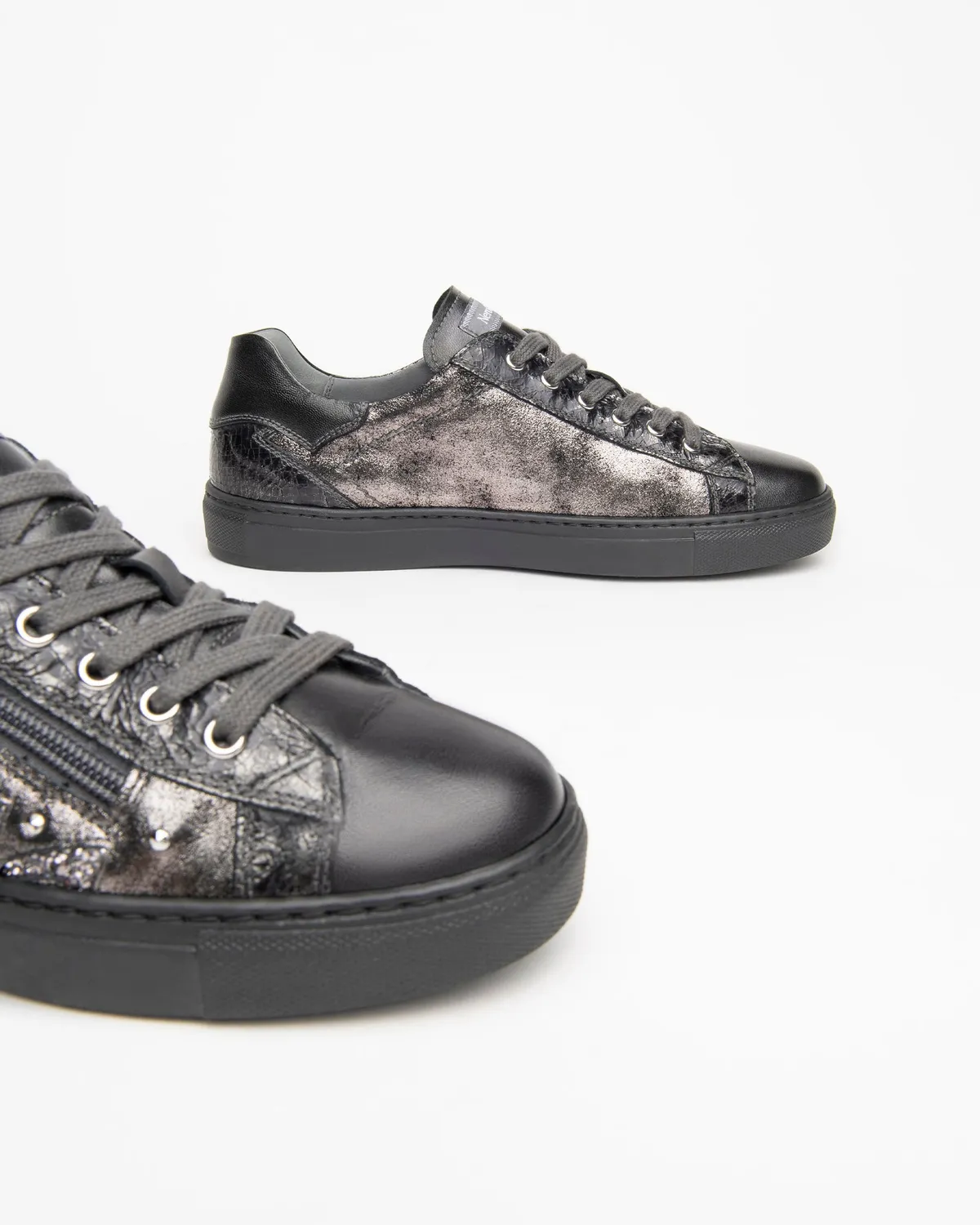 NeroGiardini Sneakers Dama Piele cu Fermoar Model Floral
