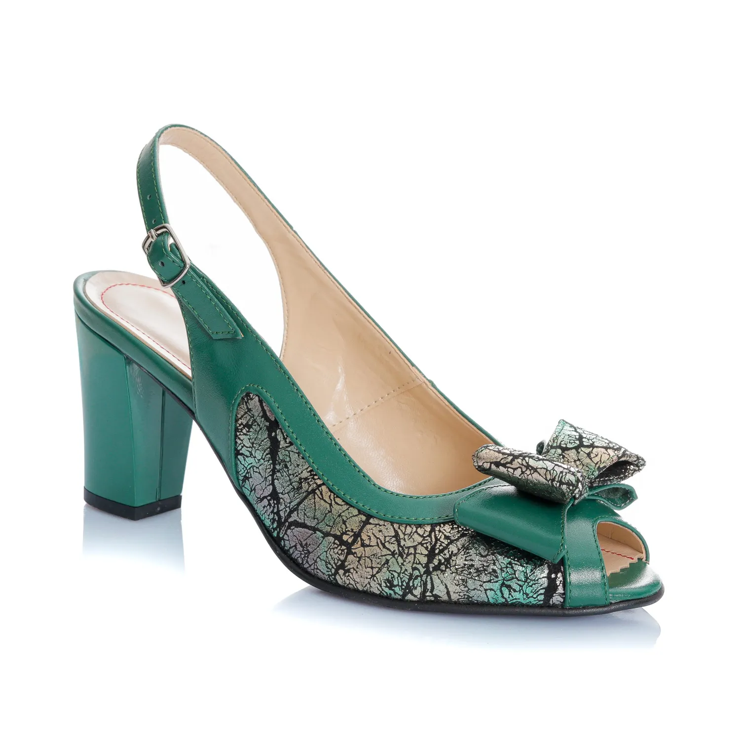 Catinca Shoes F22 VVS sandale dama verde piele naturala