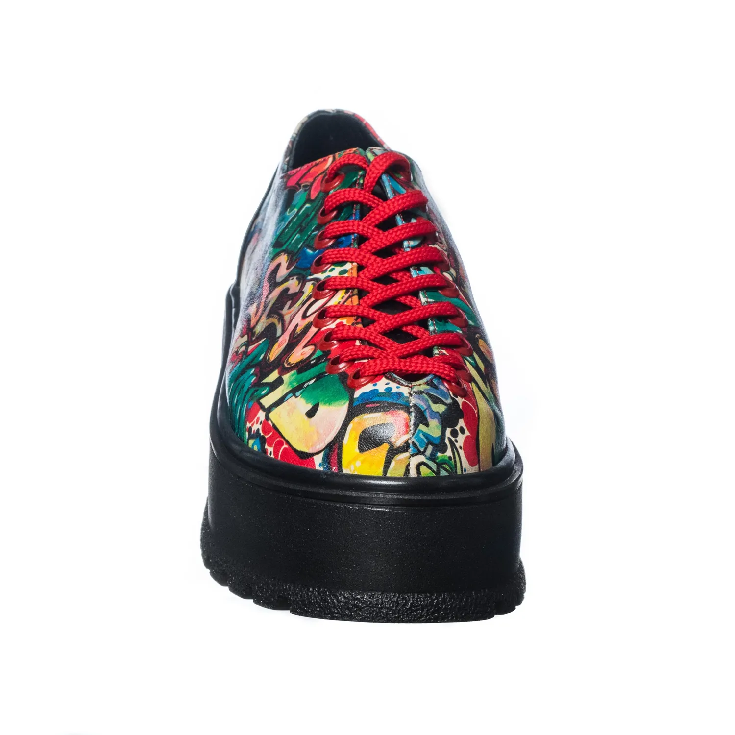 Catinca Shoes X2 NBG pantofi damă piele naturală negri graffiti