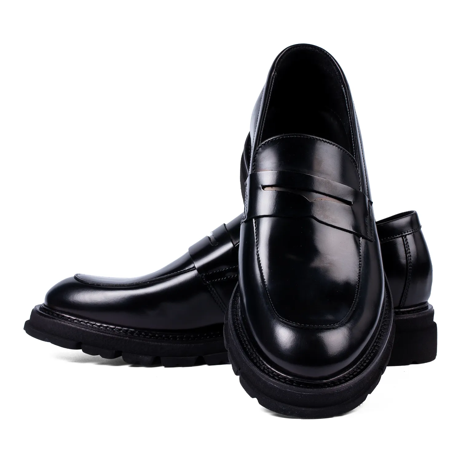Lucas Shoes Ezra Ukr mocasini negru lac piele