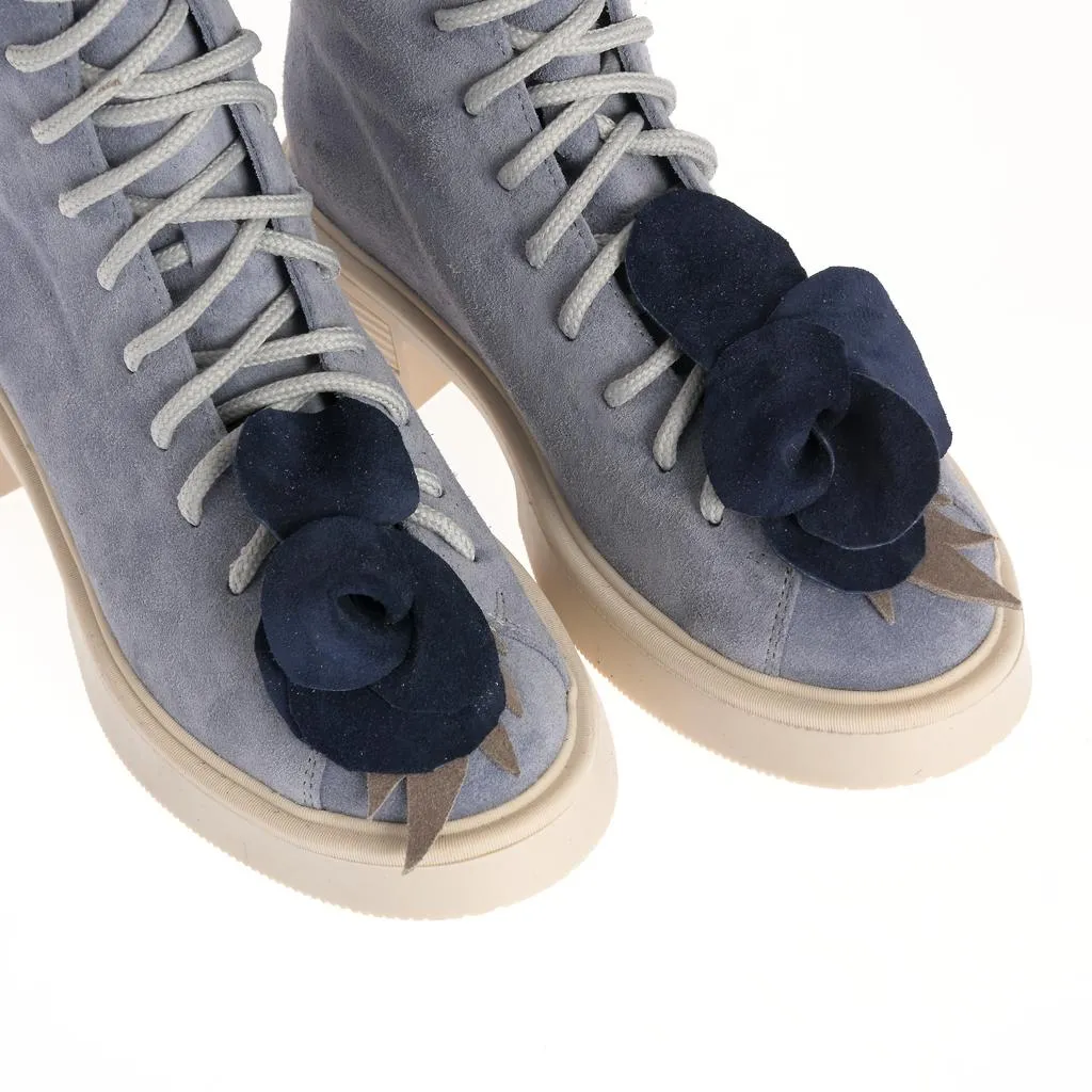 Ana Urbana Shoes Yasmina bocanci albastri piele întoarsă