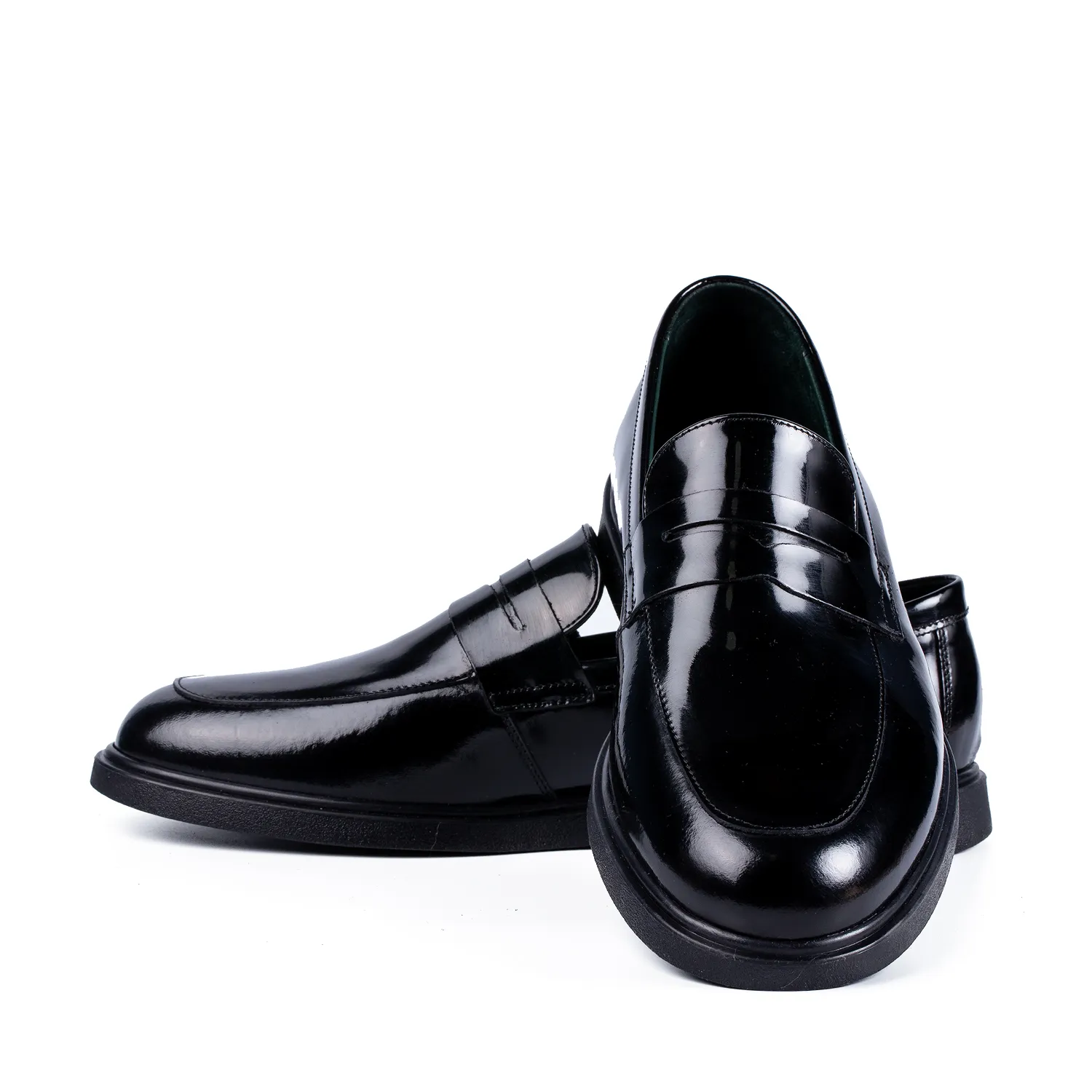 Lucas Shoes Ezra mocasini piele negru lac