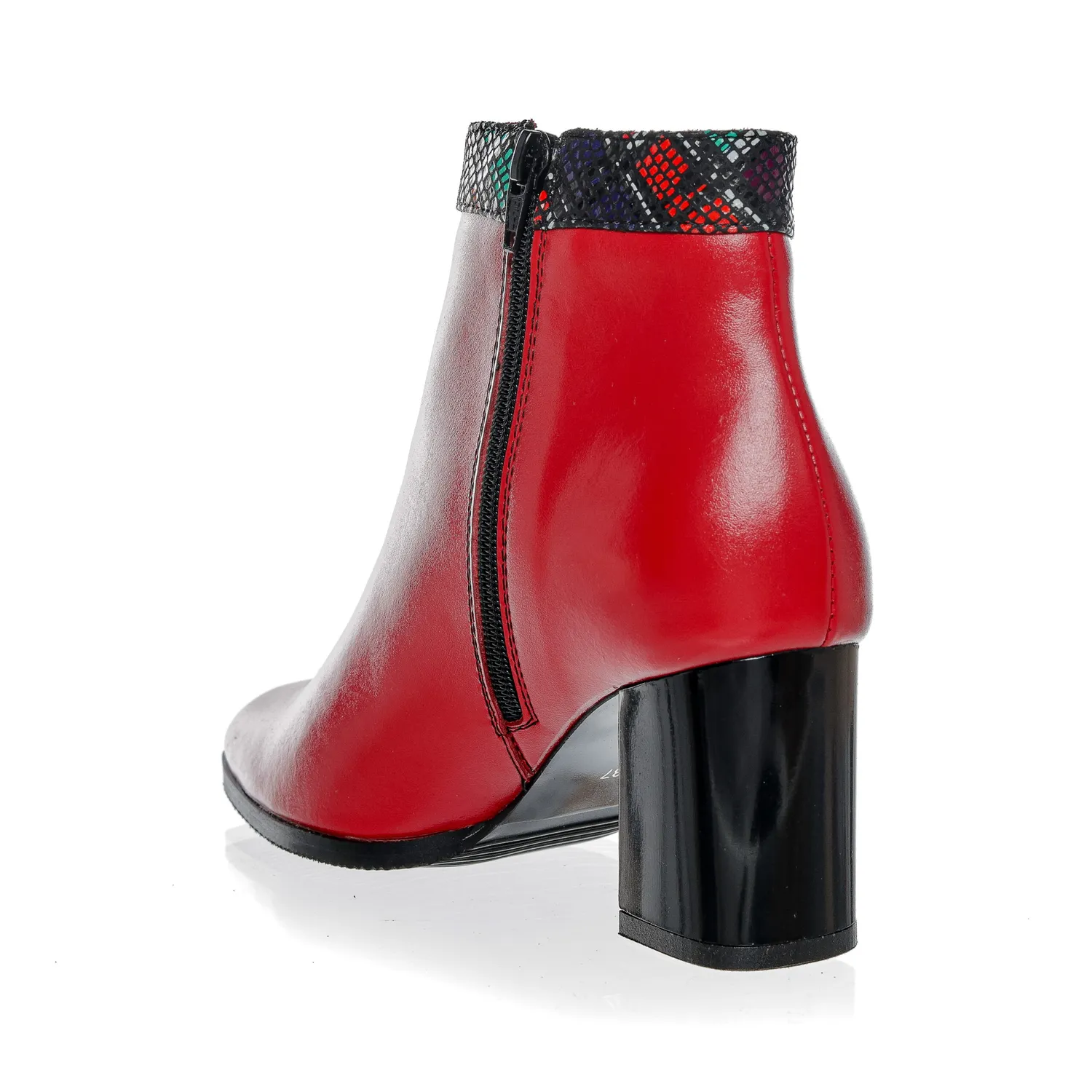 Catinca Shoes GX44 ghete dama piele rosii patratele