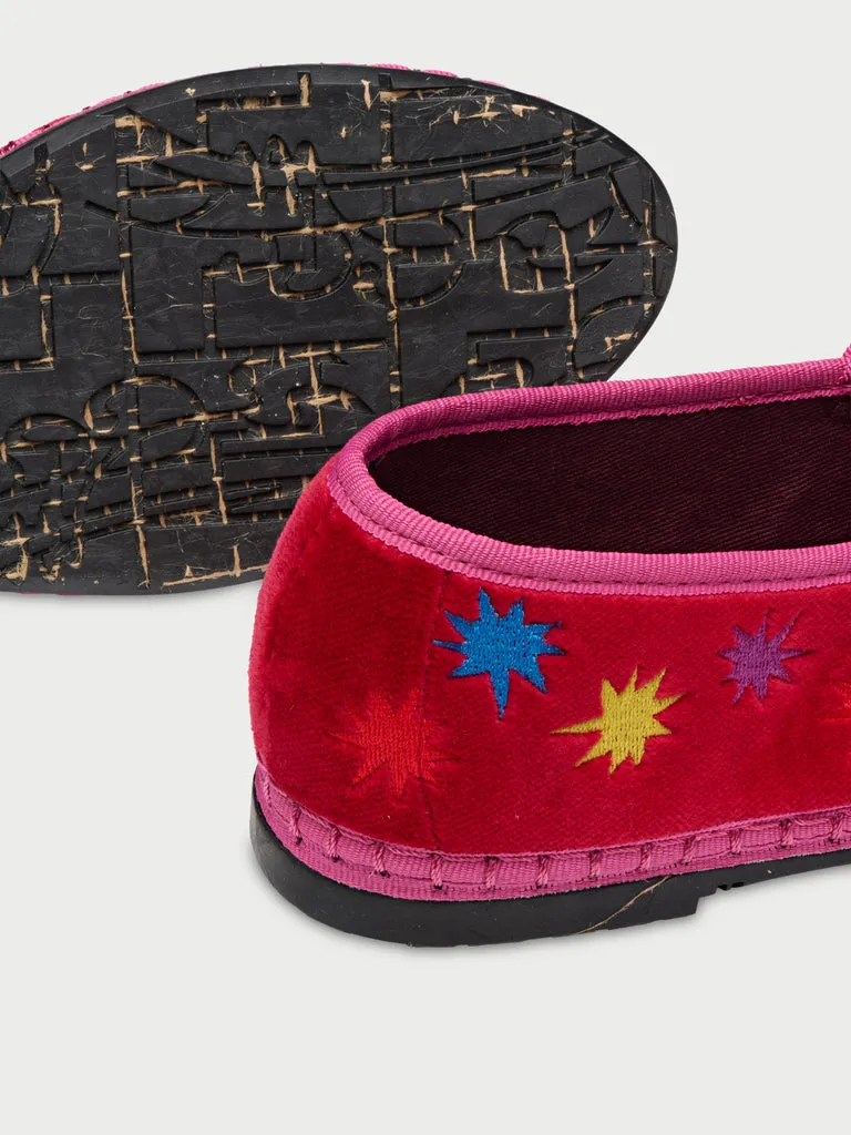 Flagelus Royal Stardust Red pantofi roșii catifea