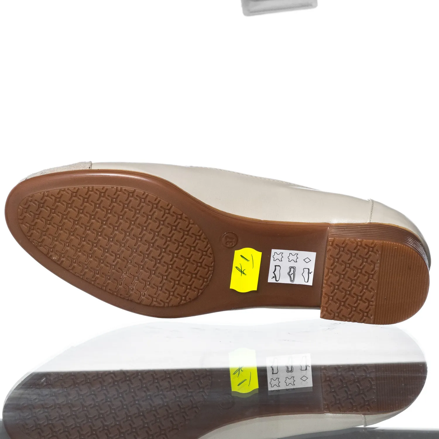 Catinca Shoes T7 BVFA pantofi damă piele bej vârf auriu