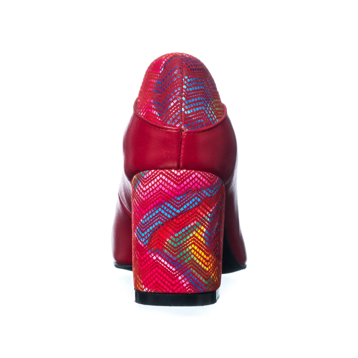 Catinca Shoes R9 RTM pantofi dama piele rosie toc mozaic