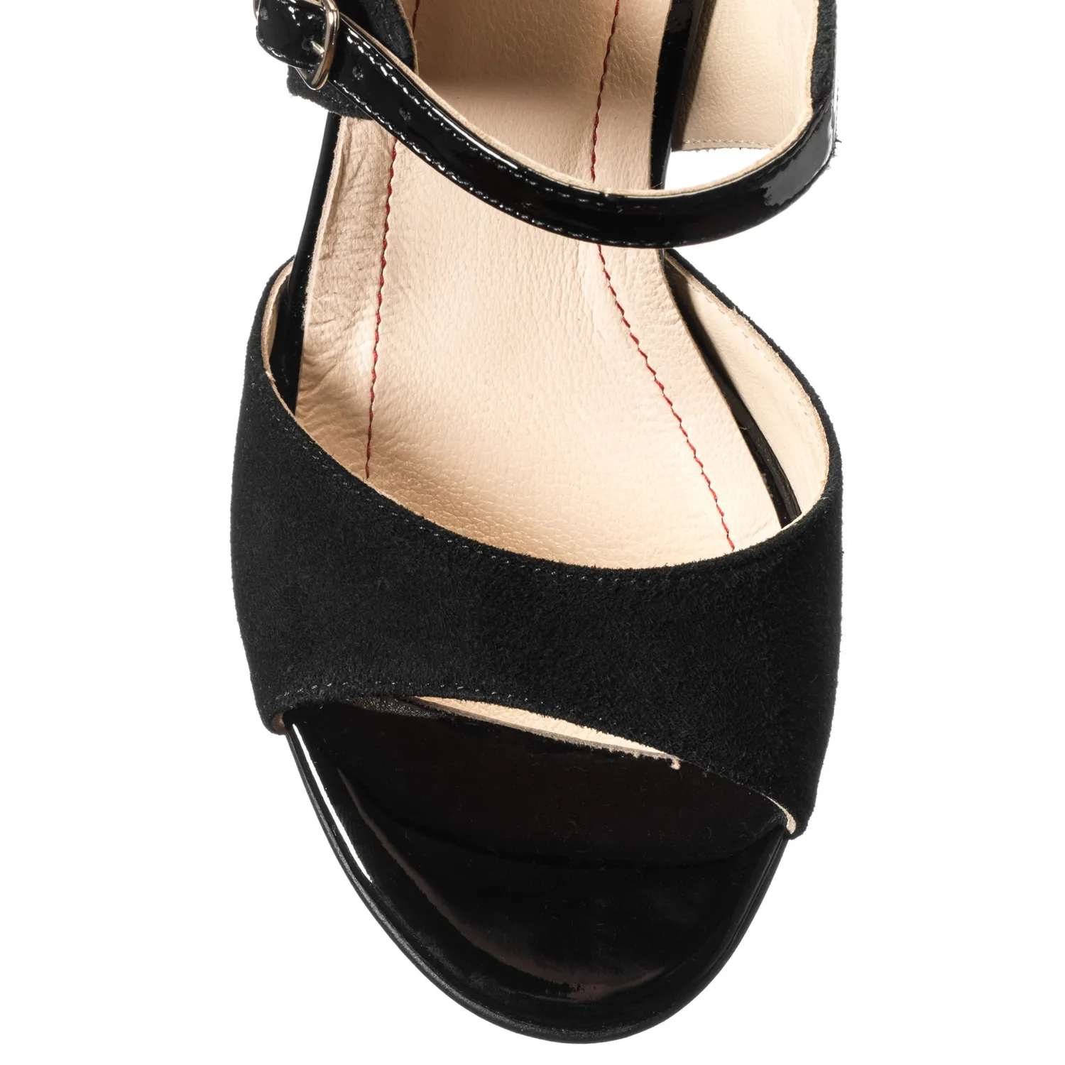 Catinca Shoes S100 sandale dama piele negru antilopa lac