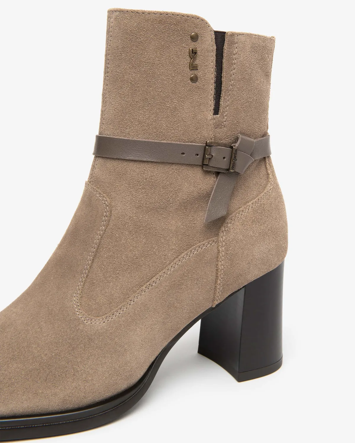NeroGiardini botine dama piele intoarsa toc 75 mm
