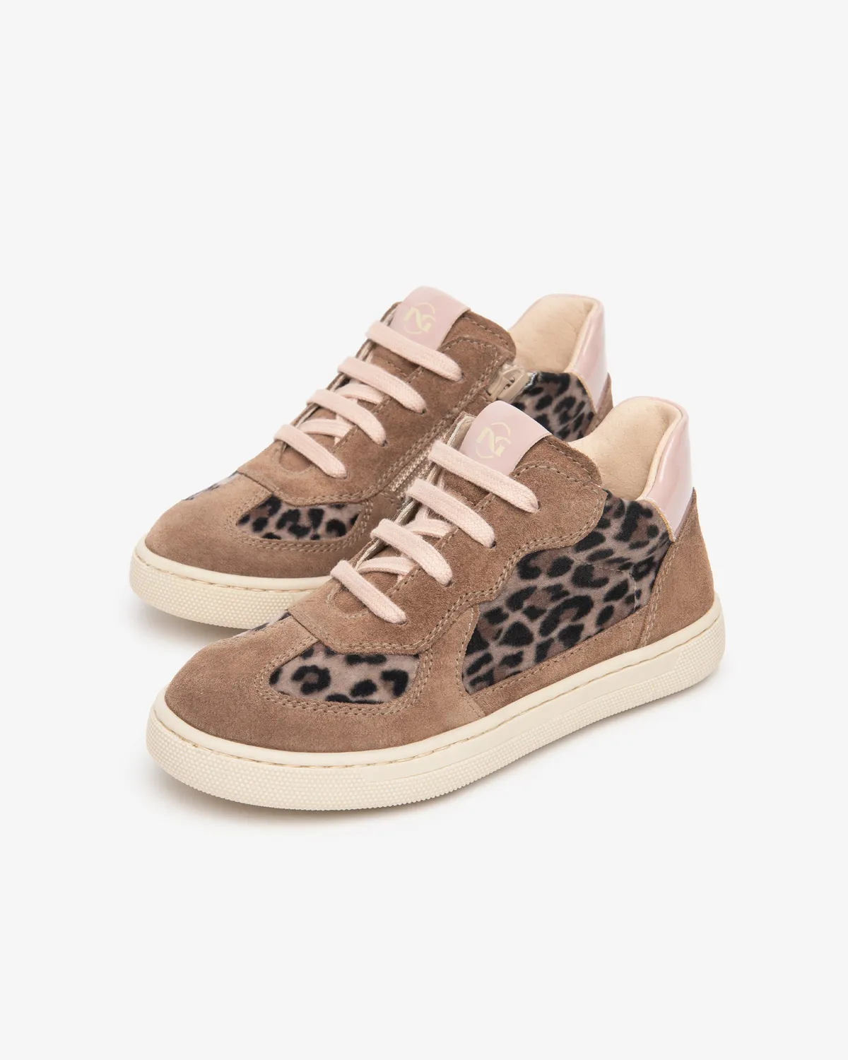 NeroGiardini Junior sneakers fete piele întoarsă fermoar