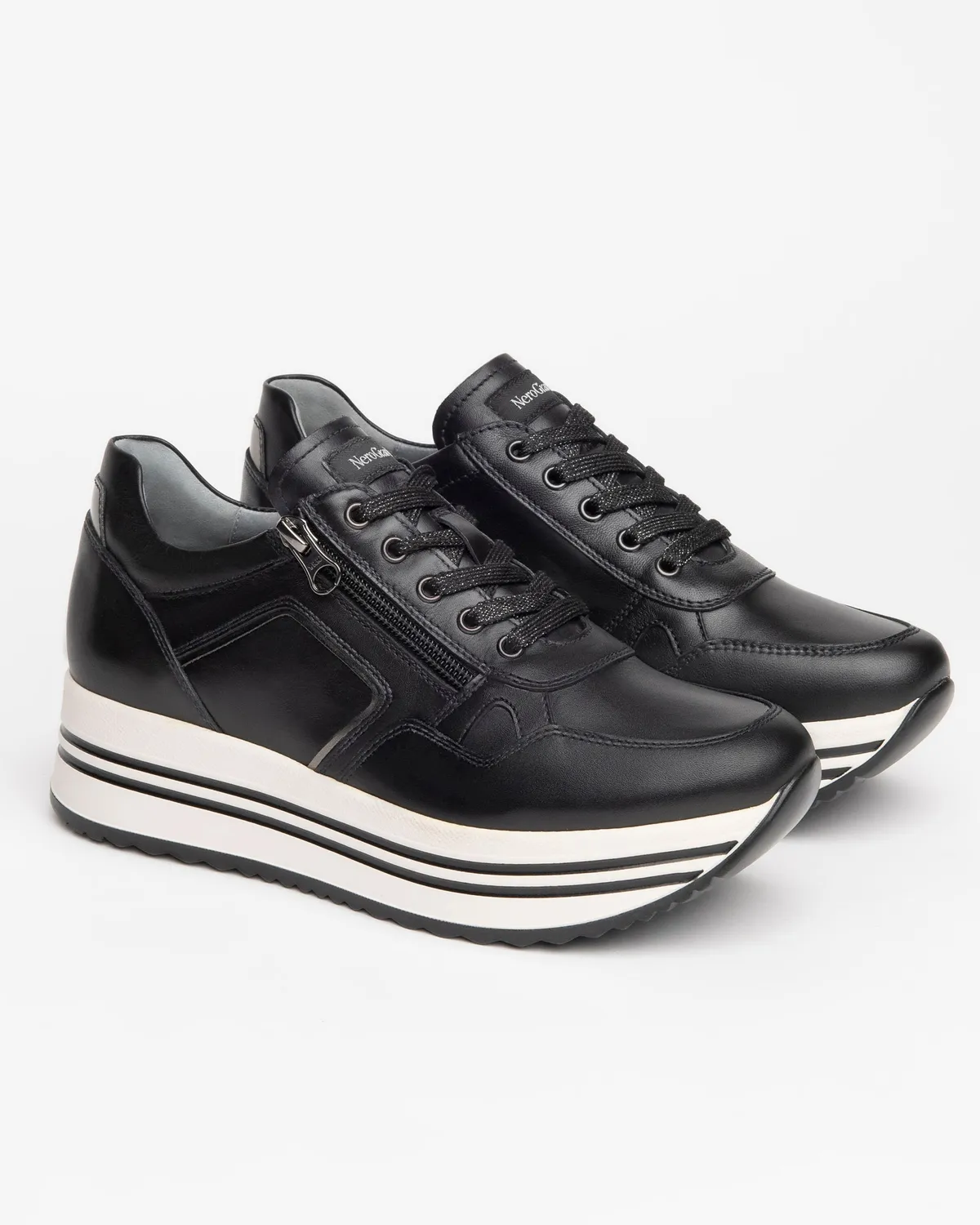 NeroGiardini sneakers piele damă platformă 4,5 cm
