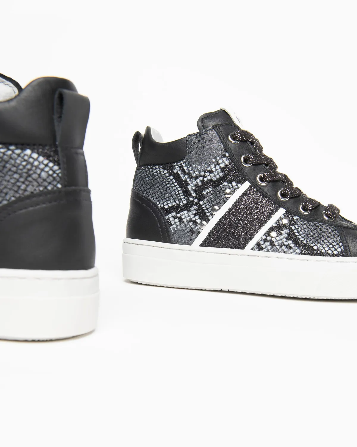 NeroGiardini sneakers fete piele animal print fermoar