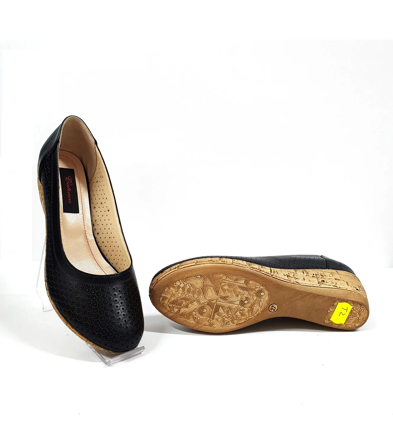Catinca Shoes T2 N pantofi dama piele negru perforat