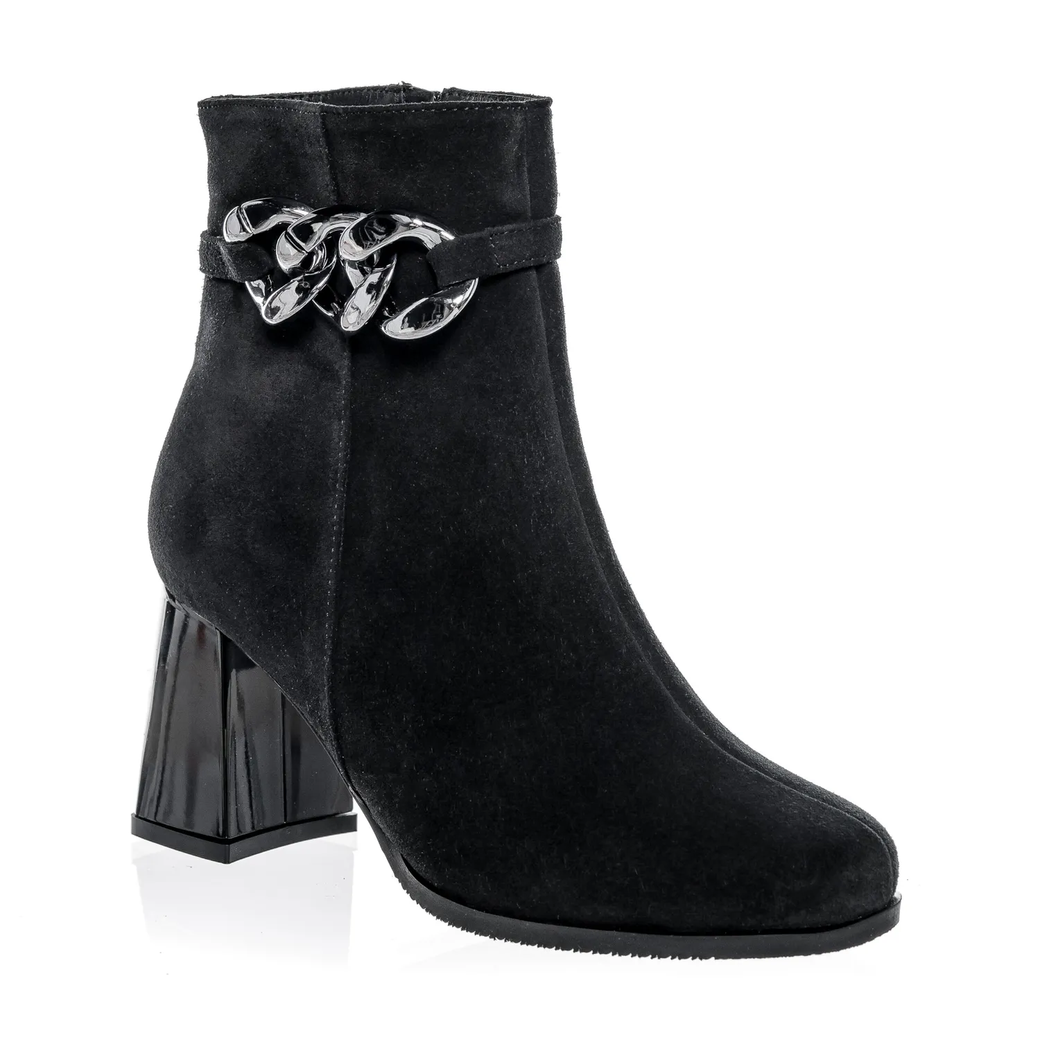 Catinca Shoes GX74 NA ghete dama negru antilopa piele