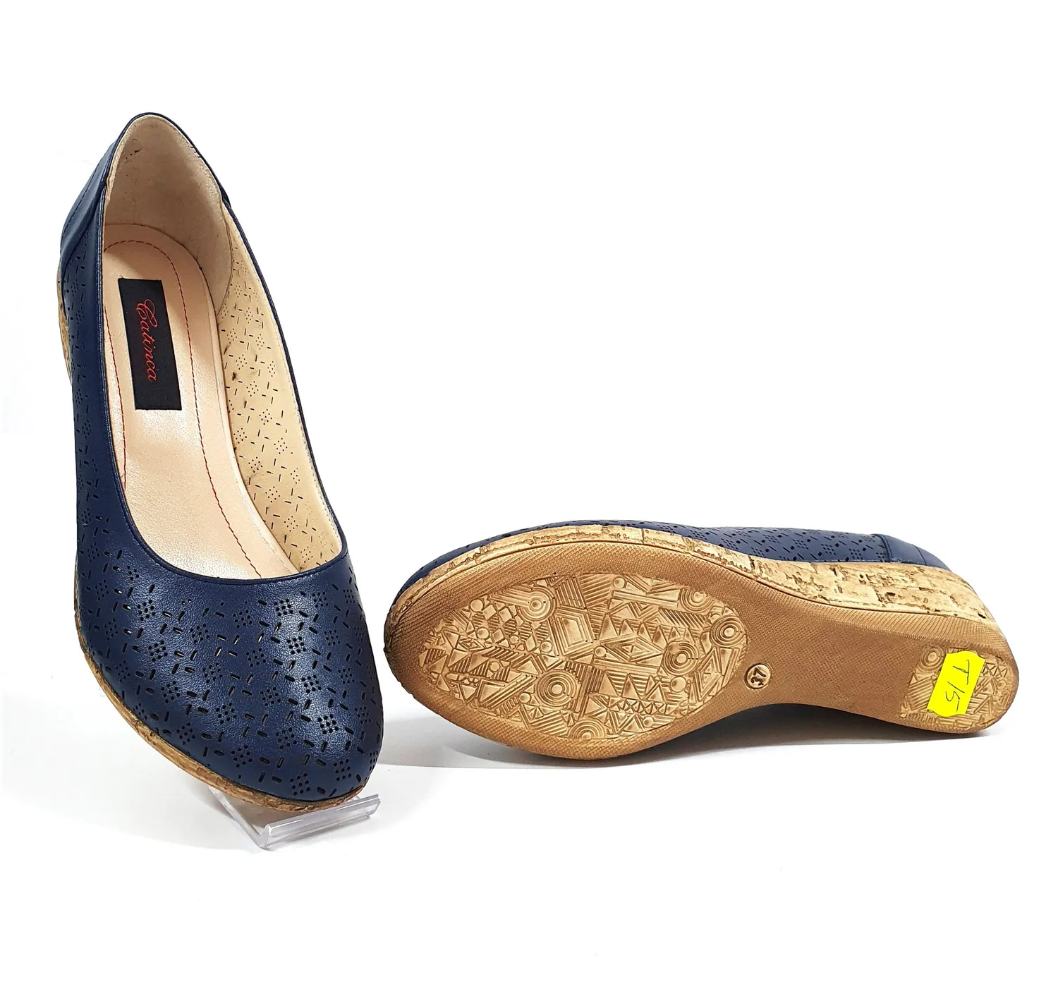 Catinca Shoes T15 BL pantofi dama piele bleumarin perforati