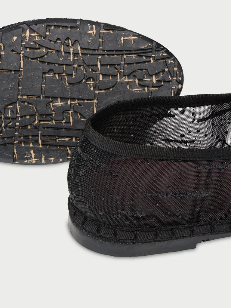 Flagelus Celie Glitter Mesh Black pantofi plasa