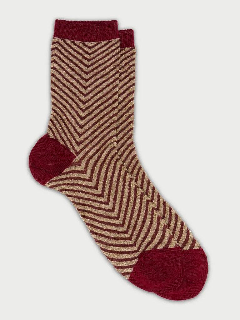 Flagelus Cheshire Cat Garnet sosete visiniu-auriu