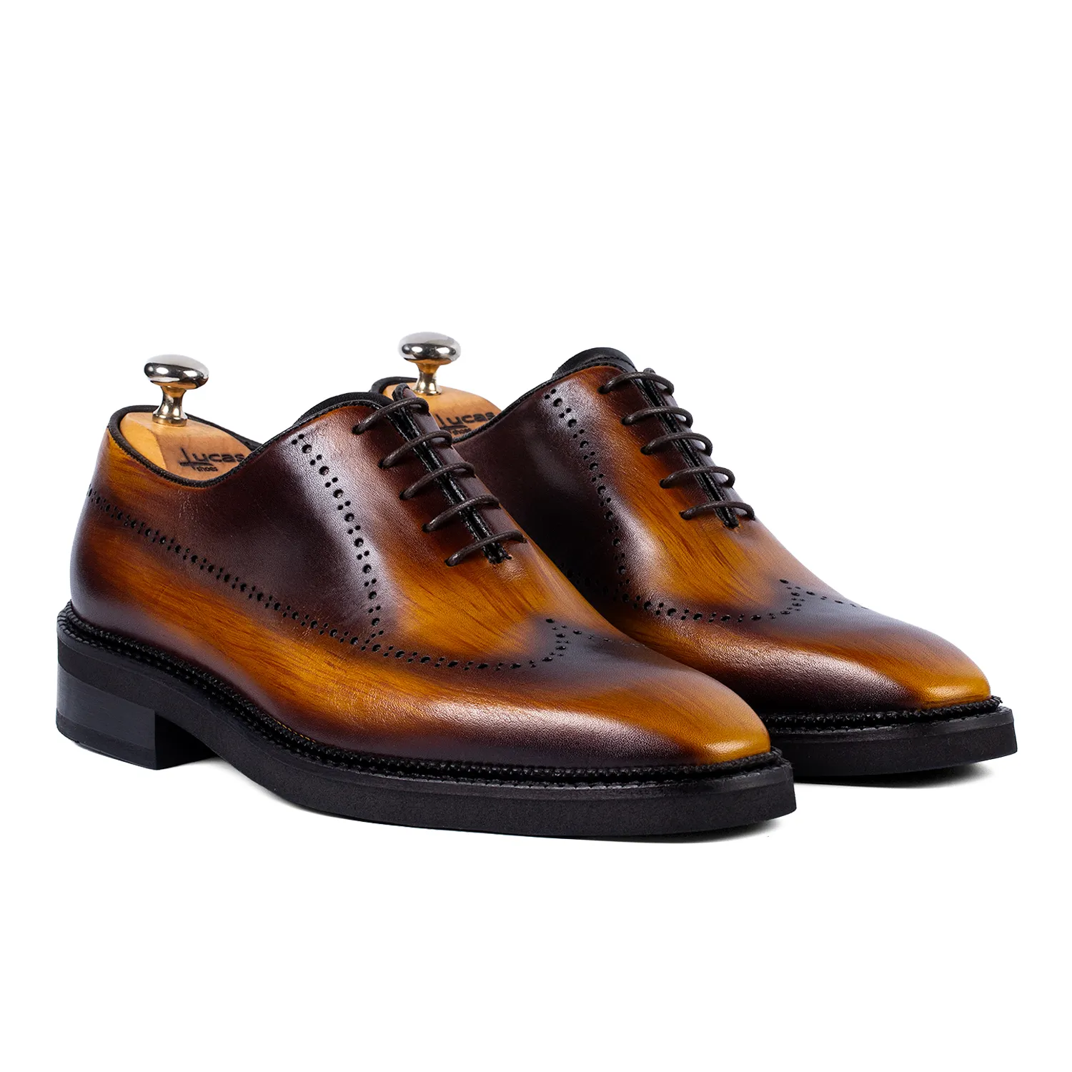 Lucas Shoes Elegant 906 pantofi yellow patina piele naturala