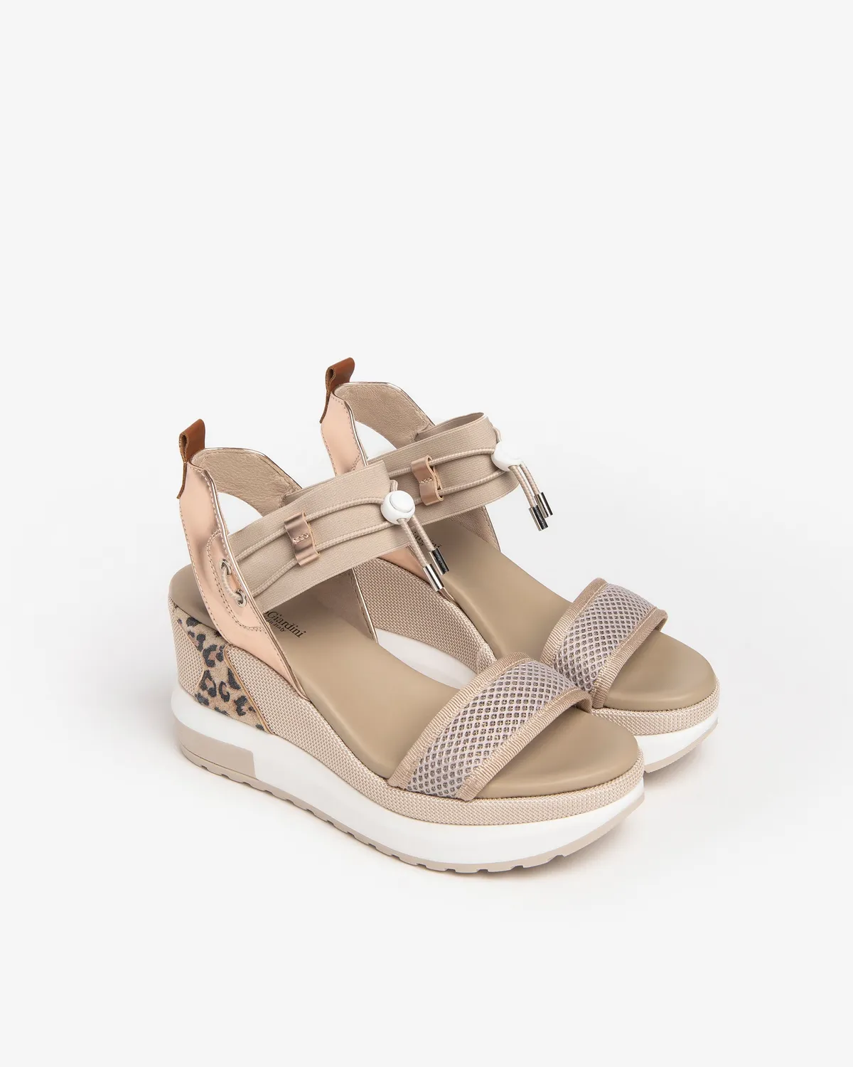 Sandale platforma dama NeroGiardini leopard 4 cm