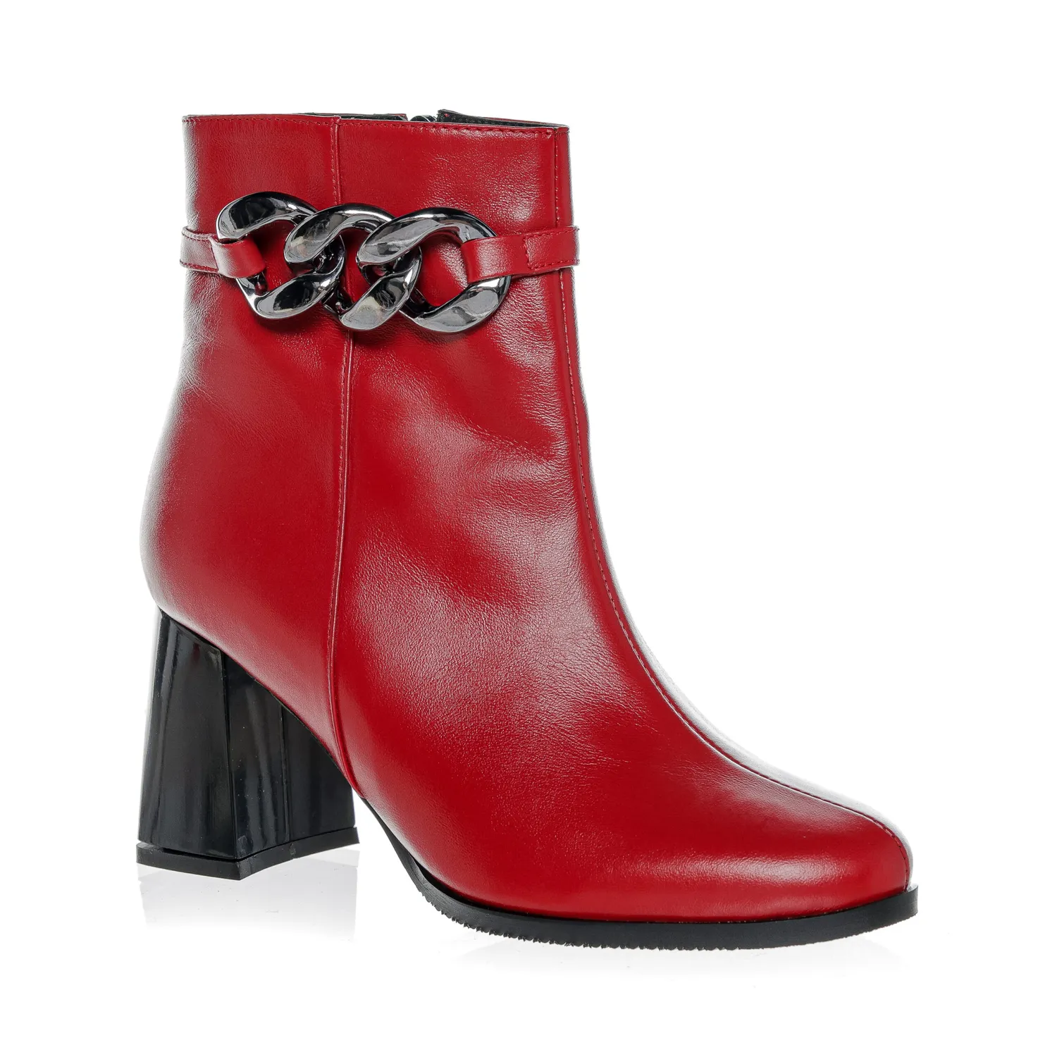 Catinca Shoes GX74 RB ghete piele naturala rosu box