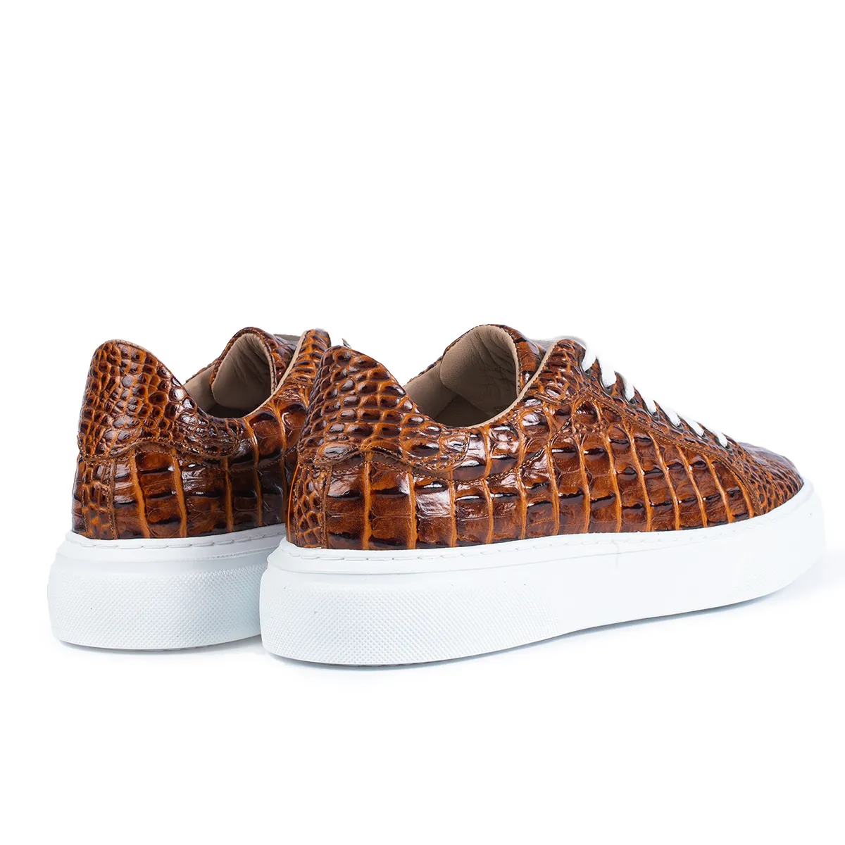 Lucas Shoes Sneaker 510 Croco sneakers maro piele naturala