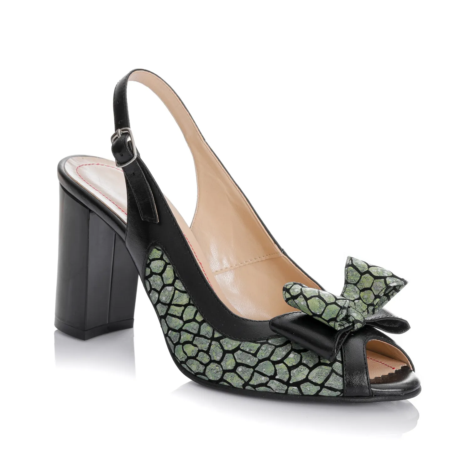 Catinca Shoes F22 VP sandale dama piele verde ponei