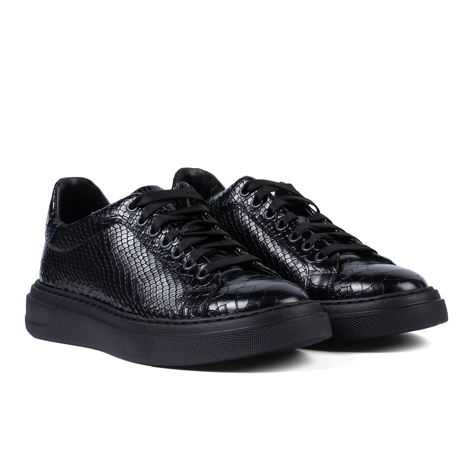 Lucas Shoes 510 Chile sneakers negri python piele