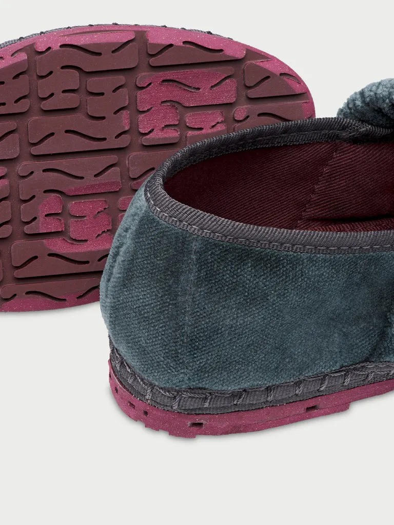 Flabelus Mafalda Gray pantofi gri catifea cu siret