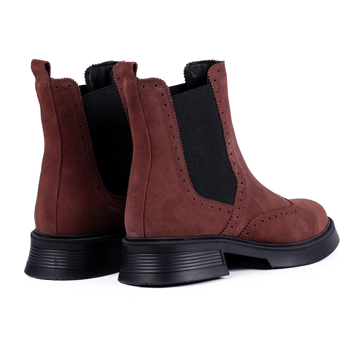 Lucas Shoes 400 ghete damă piele vișiniu velur