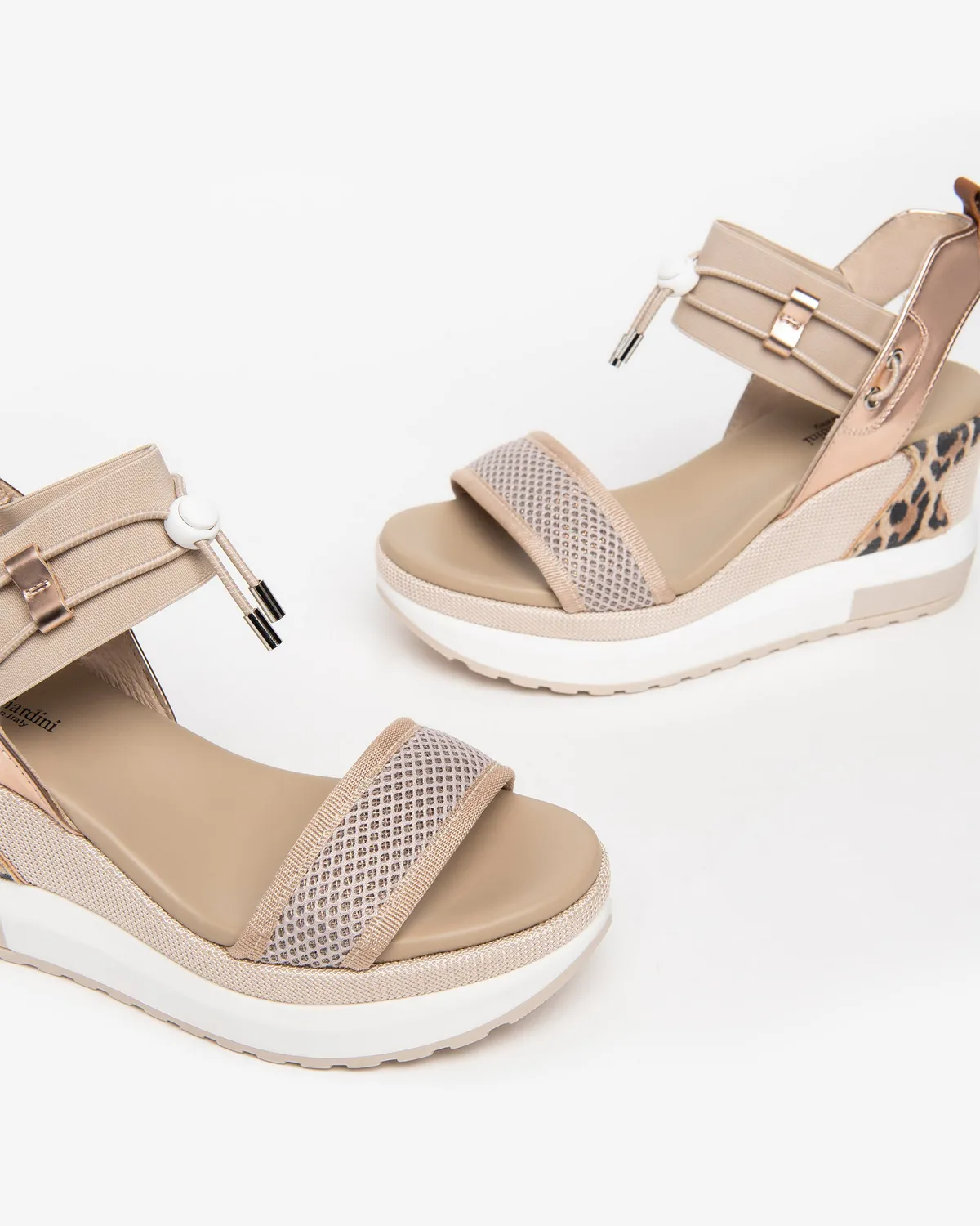 Sandale platforma dama NeroGiardini leopard 4 cm